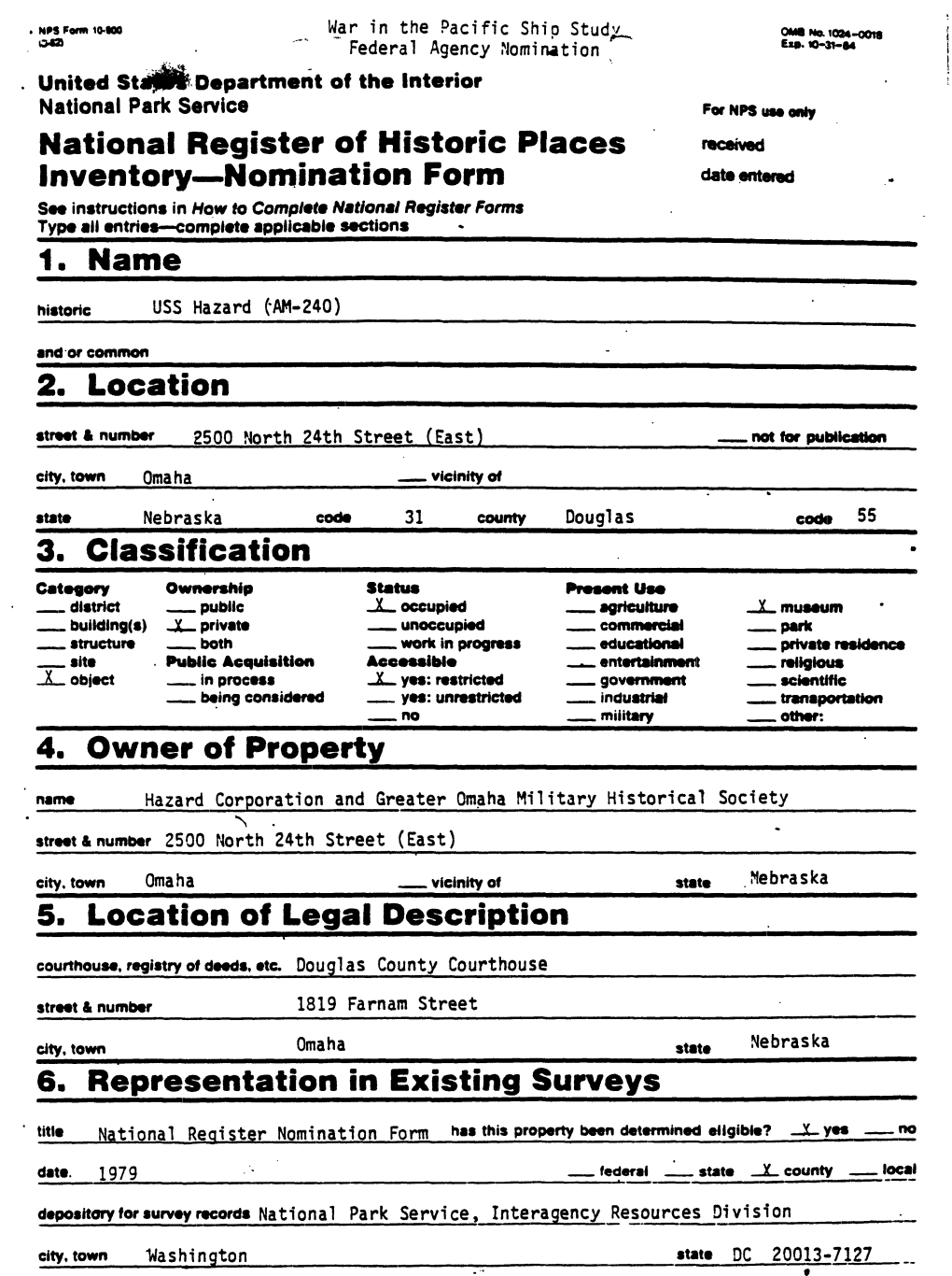 National Register of Historic Places Inventory—Nomination Form / USS