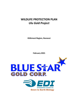 WILDLIFE PROTECTION PLAN Ulu Gold Project