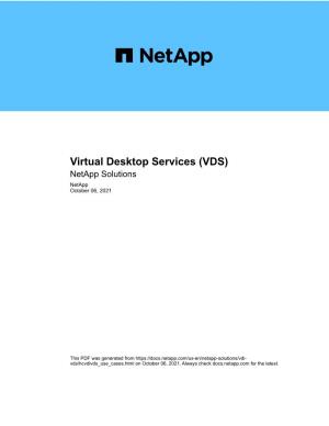 Virtual Desktop Services (VDS) : Netapp Solutions