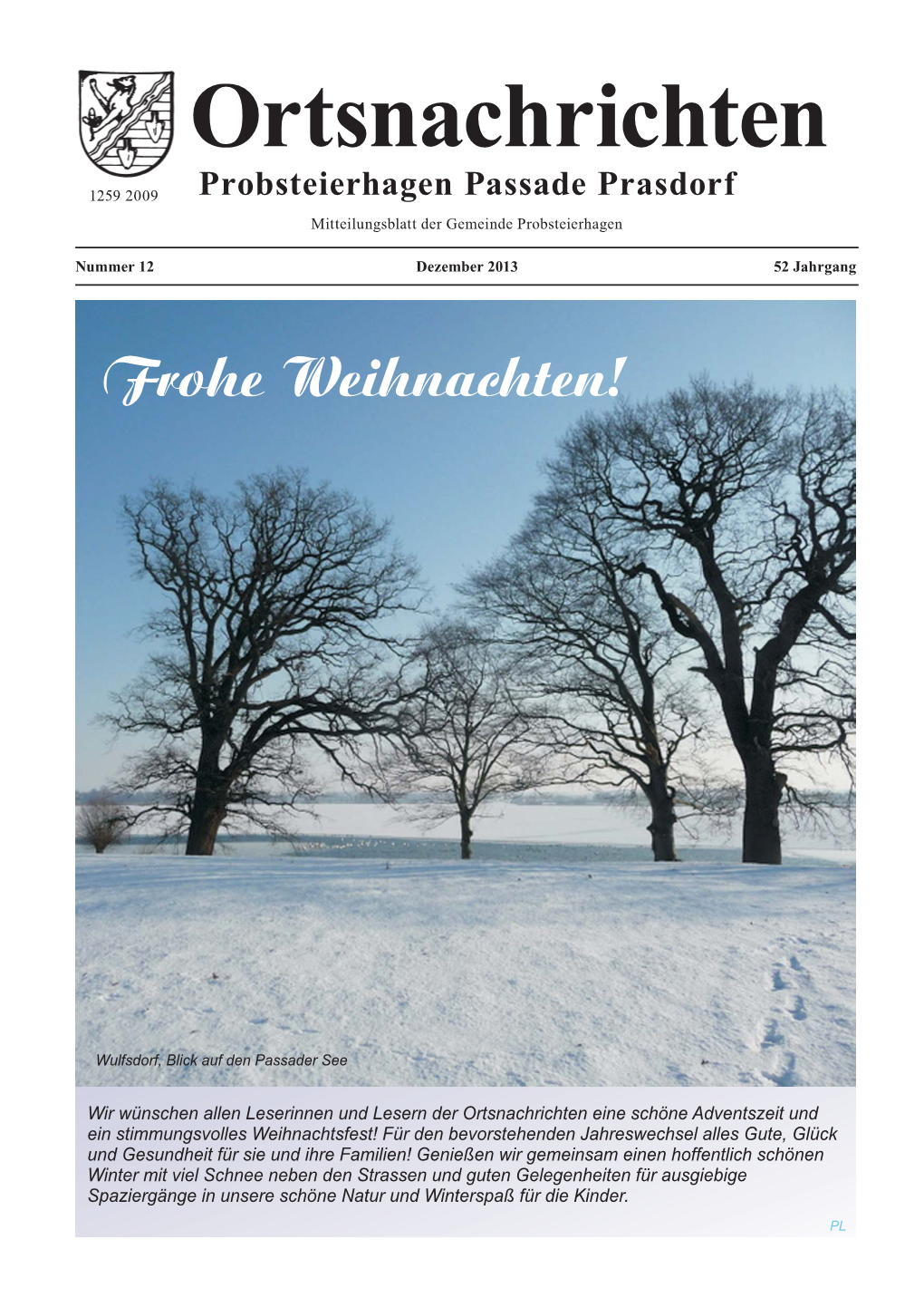 Probsteierhagen Passade Prasdorf Mitteilungsblatt Der Gemeinde Probsteierhagen