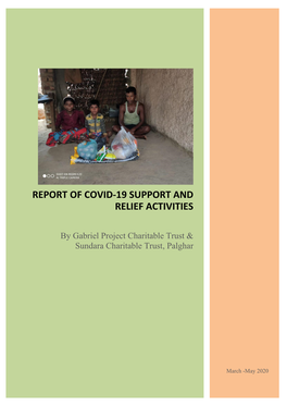 Report of COVID-19 Support and Relief Activities