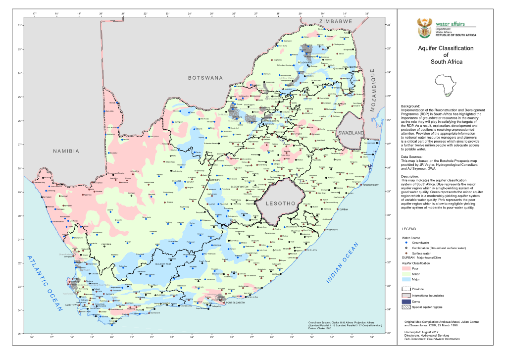Aquifer Classification of South Africa