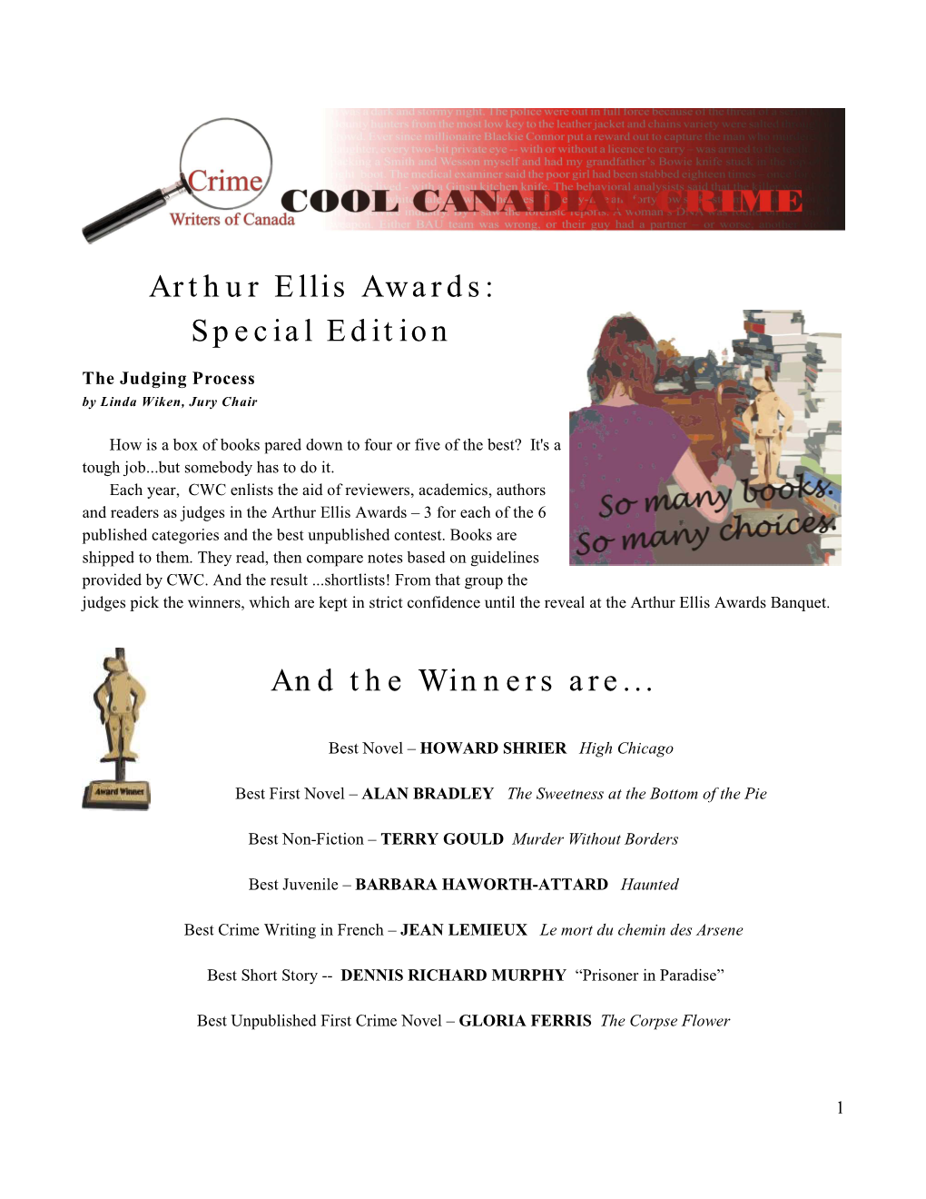 Arthur Ellis Awards: Special Edition