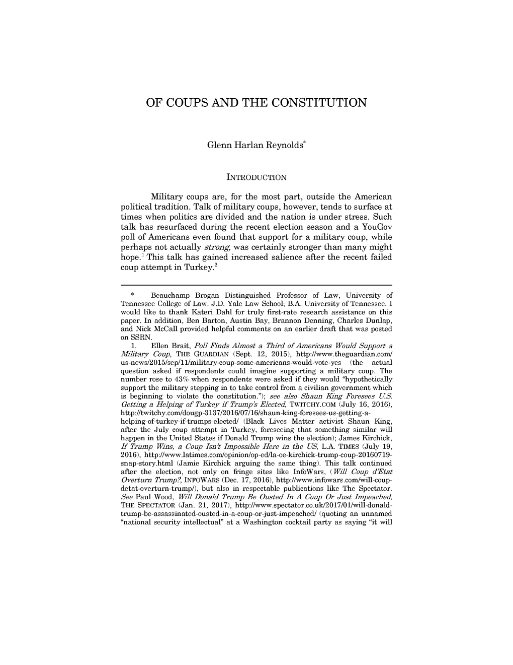 Of Coups and the Constitution