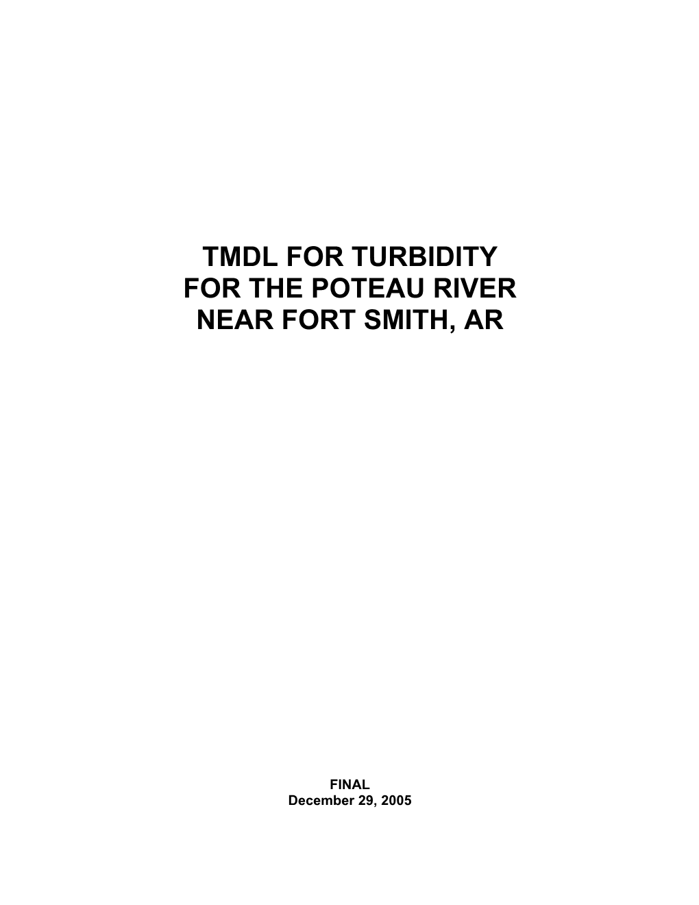 Poteau River TMDL for Turbidity