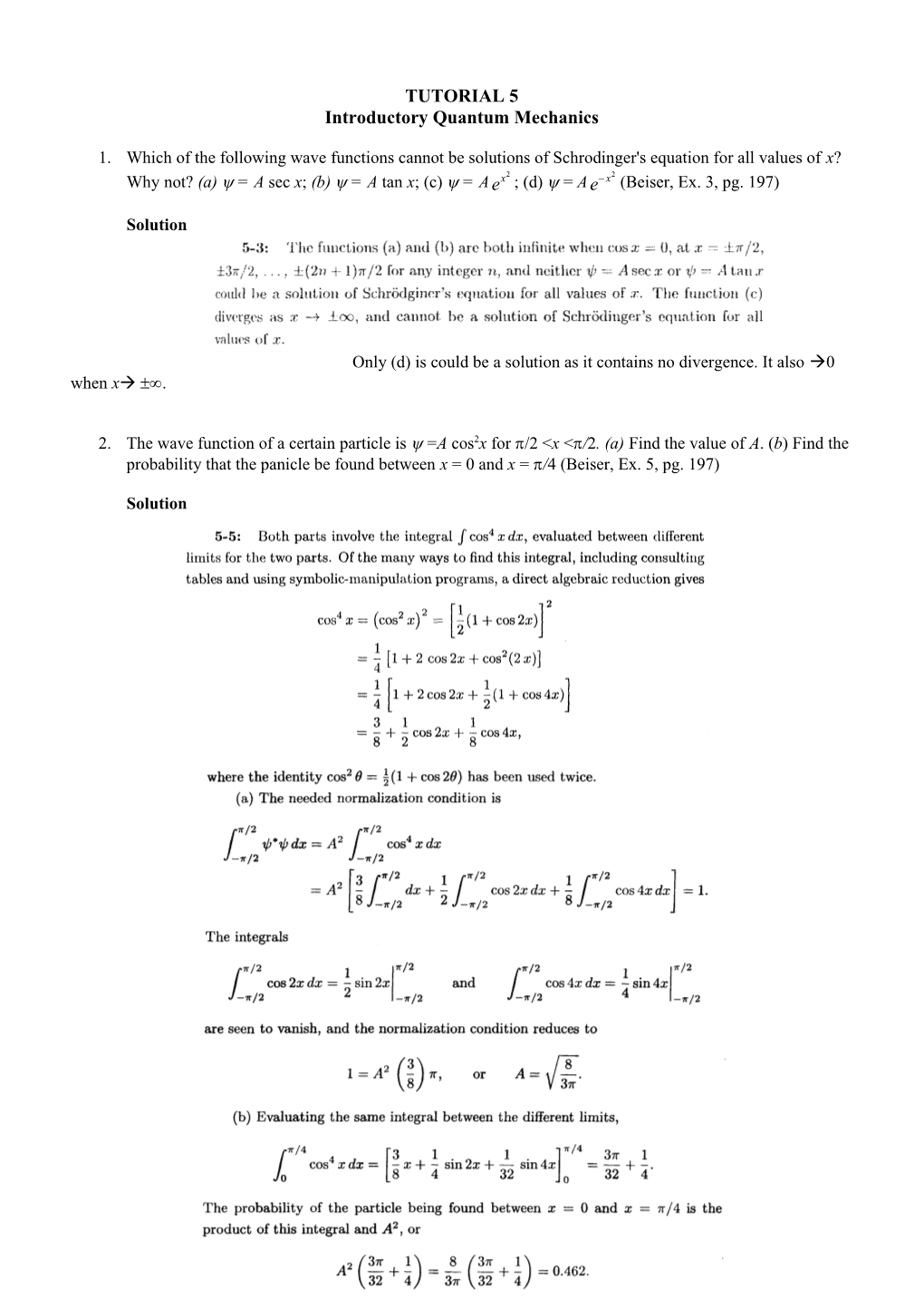 Tutorial Questions on Special Relativity