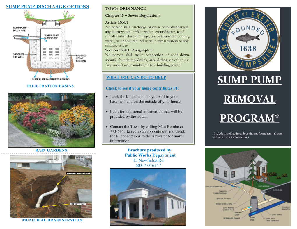 Sump Pump Removal Program*