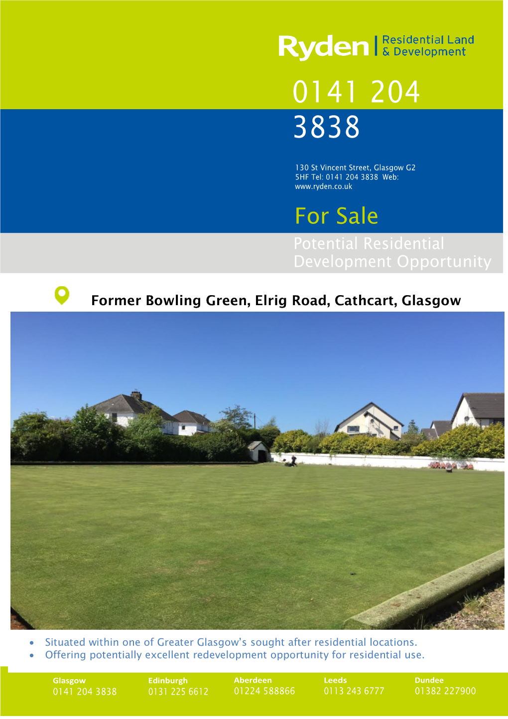 Former Bowling Green, Elrig Road, Cathcart, Glasgow