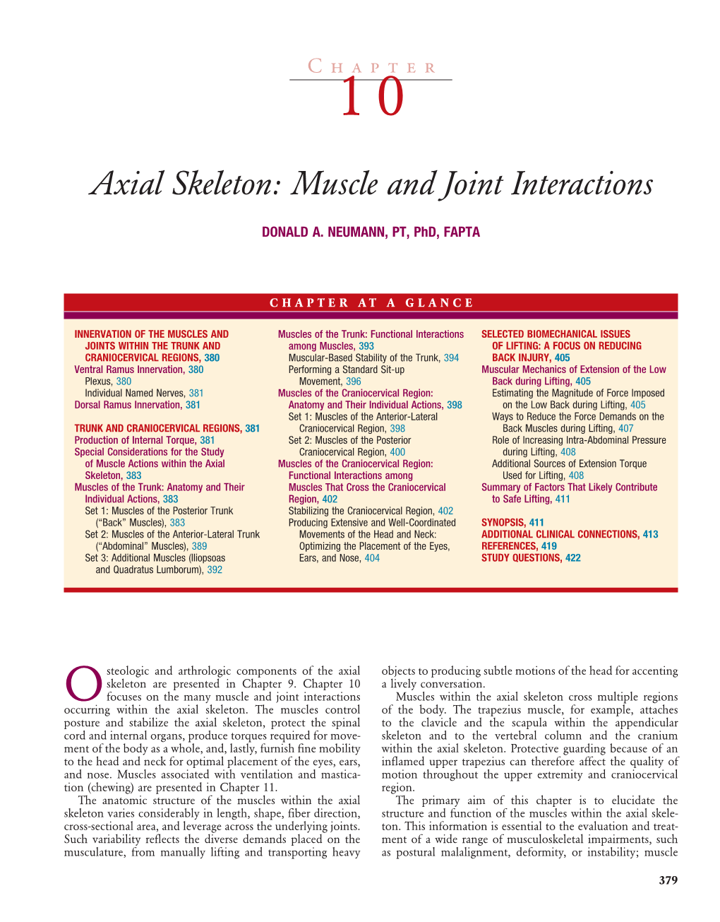 Axial Skeleton: Muscle and Joint Interactions