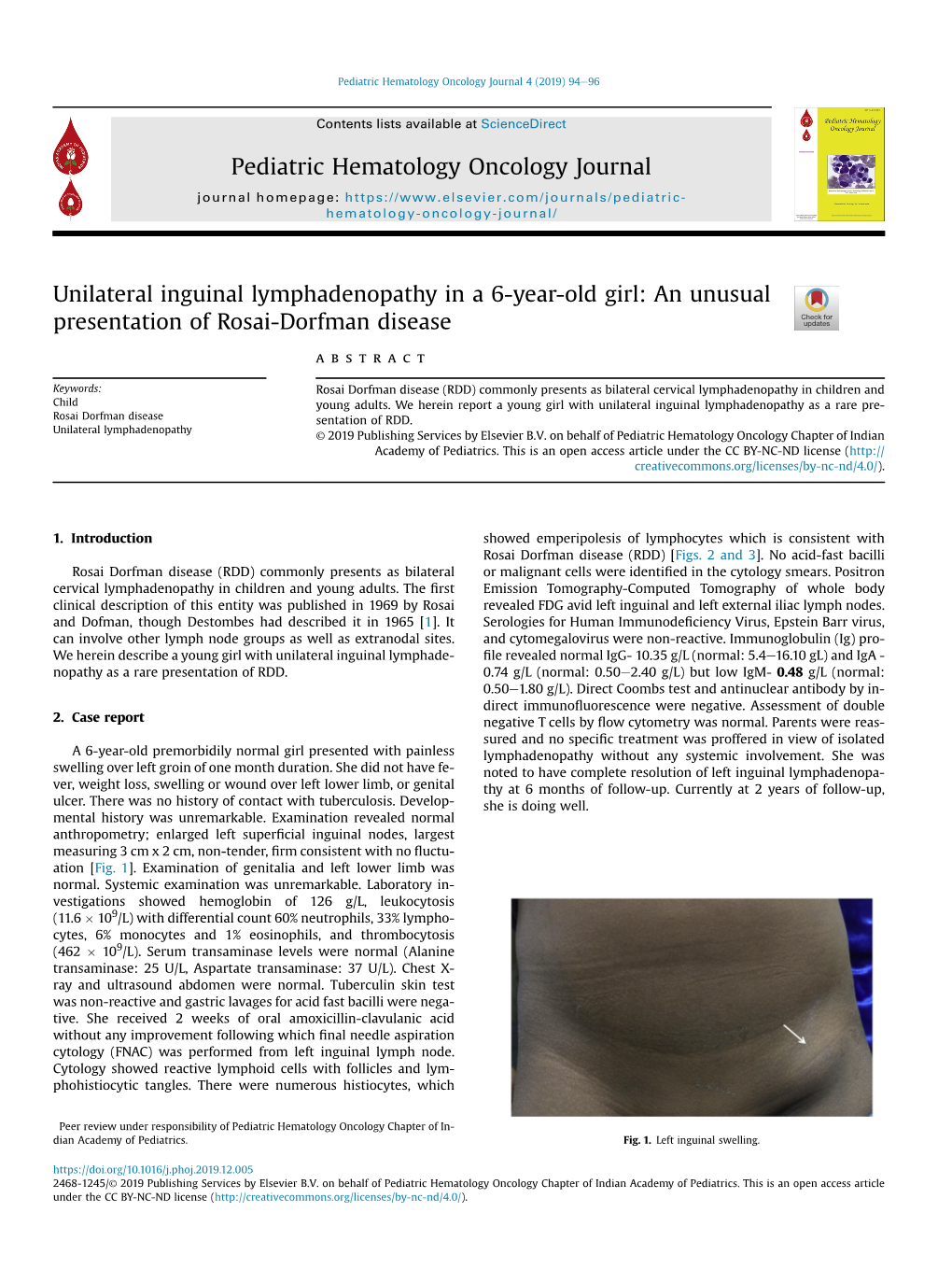 Unilateral Inguinal Lymphadenopathy in a 6-Year-Old Girl: an Unusual Presentation of Rosai-Dorfman Disease