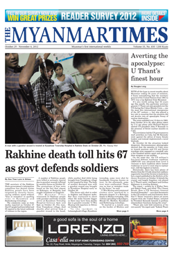 Rakhine Death Toll Hits 67 As Govt Defends Soldiers