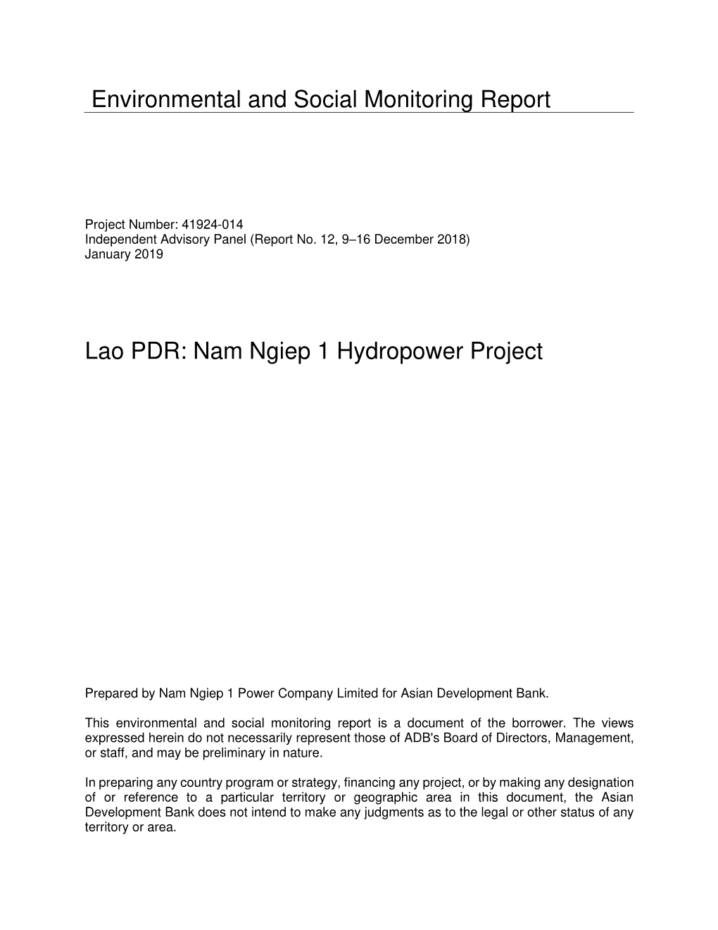 41924-014: Nam Ngiep 1 Hydropower Project