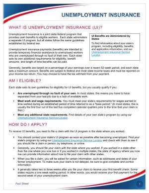 What Is Unemployment Insurance (Ui)? Am I Eligible? How Do I Apply?