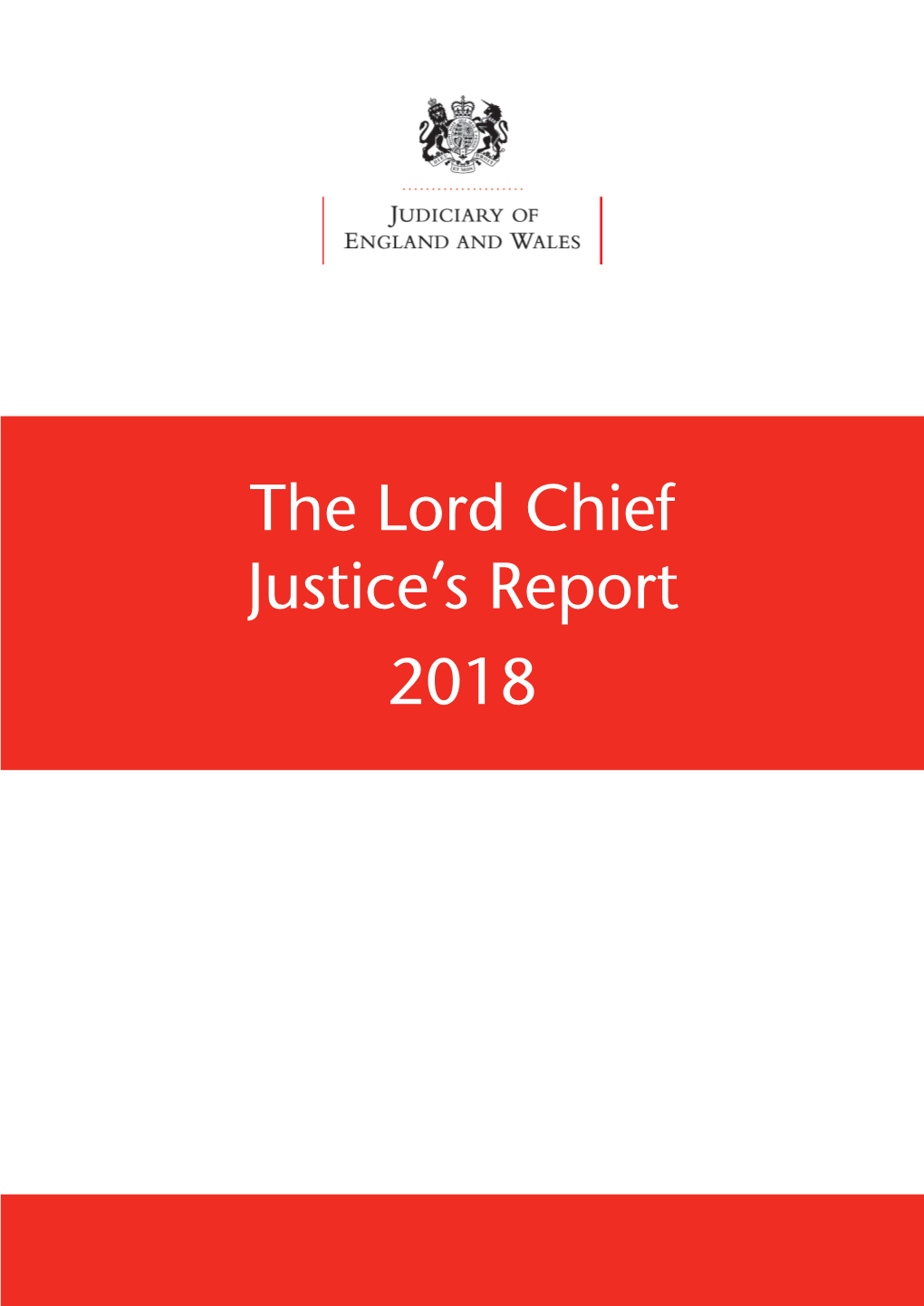 The Lord Chief Justice's Report 2018