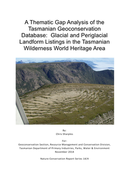 Glacial and Periglacial Landform Listings in the Tasmanian Wilderness World Heritage Area