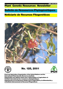 Plant Genetic Resources Newsletter Bulletin De Ressources Phytogénétiques Noticiario De Recursos Fitogenéticos