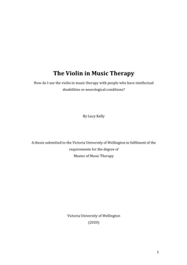 The Violin in Music Therapy