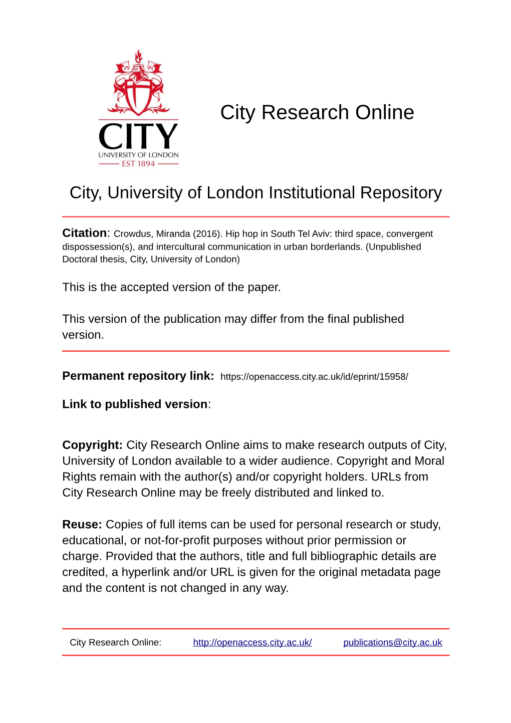 City Research Online