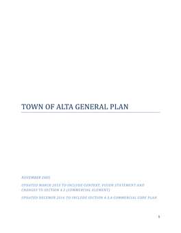 Town of Alta General Plan