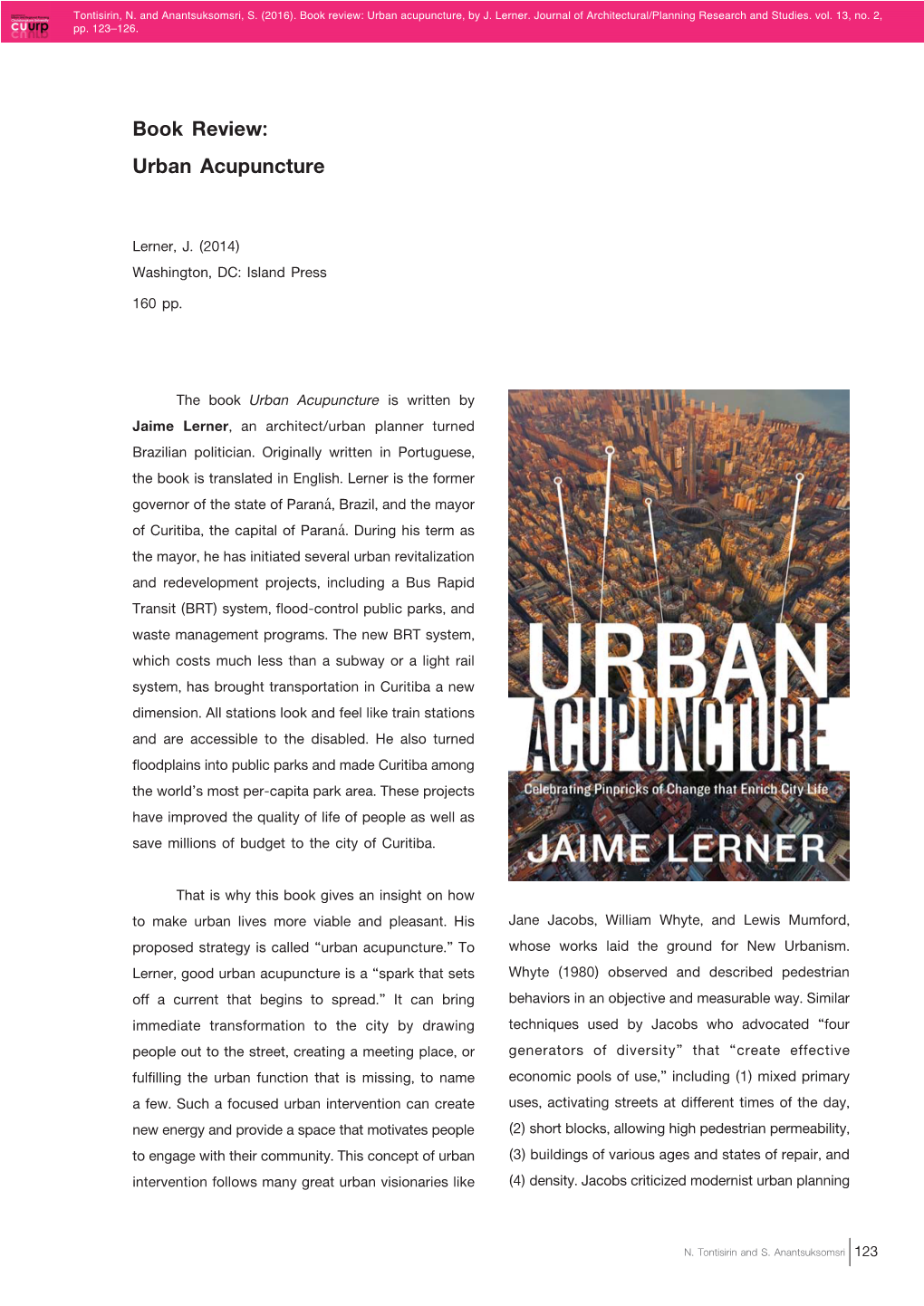 Book Review: Urban Acupuncture, by J
