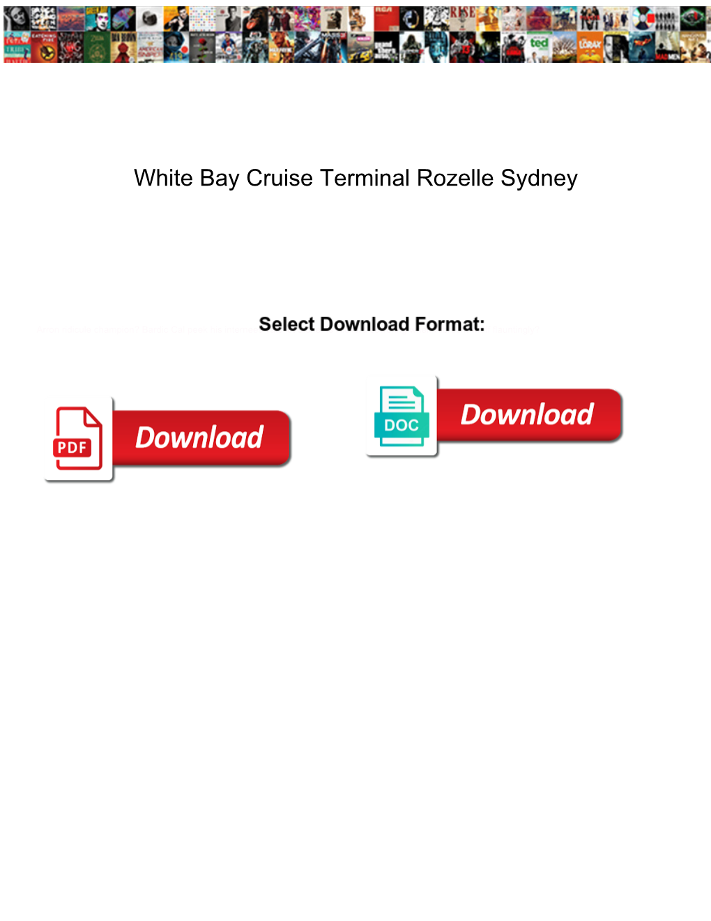 White Bay Cruise Terminal Rozelle Sydney