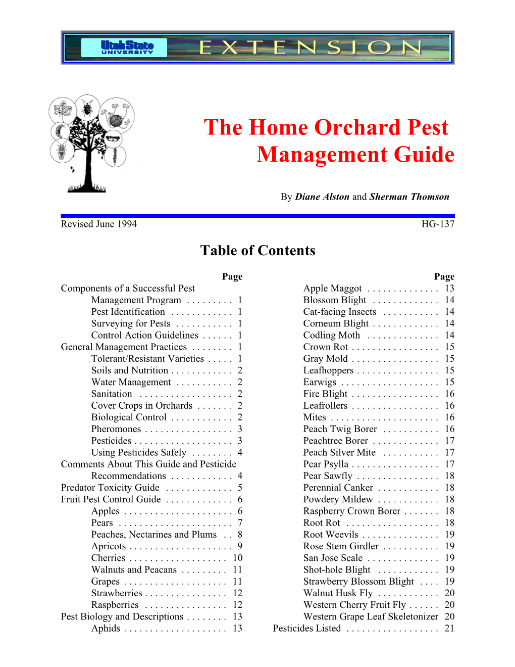 The Home Orchard Pest Management Guide