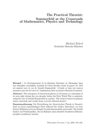 Sommerfeld at the Crossroads of Mathematics, Physics and Technology