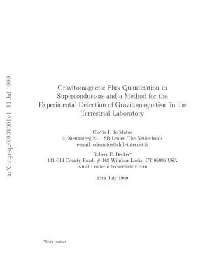 Gravitomagnetic Flux Quantization in Superconductors and a Method For