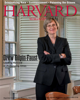 Drew Gilpin Faust Leading Harvard in Challenging Times
