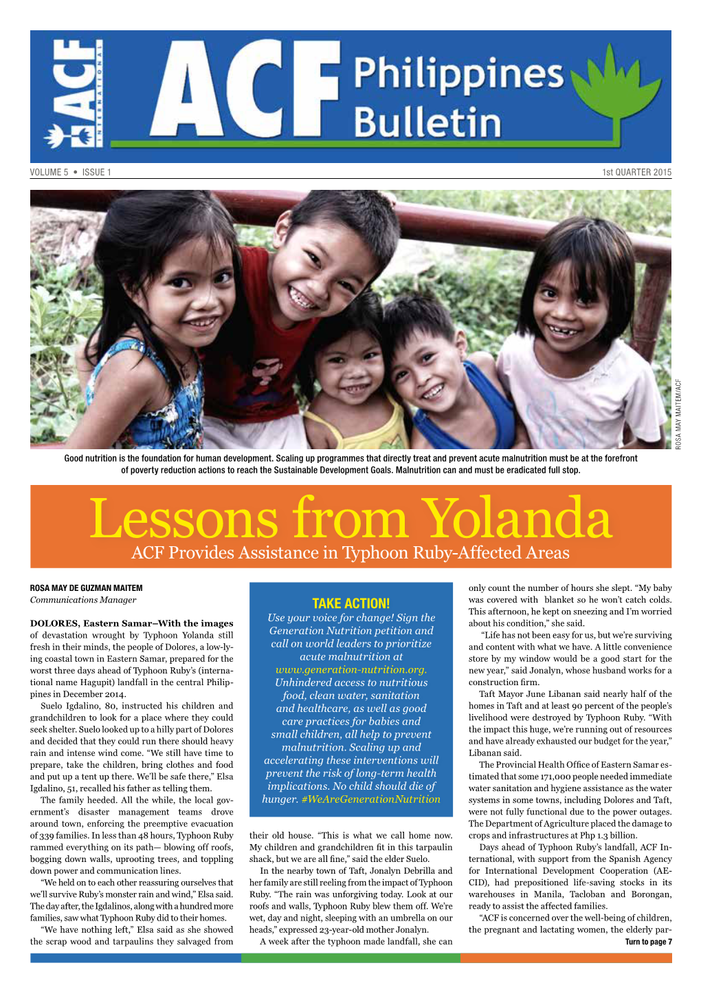 Lessons from Yolanda ACF Provides Assistance in Typhoon Ruby-Affected Areas