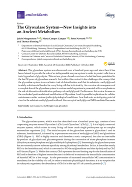 The Glyoxalase System—New Insights Into an Ancient Metabolism