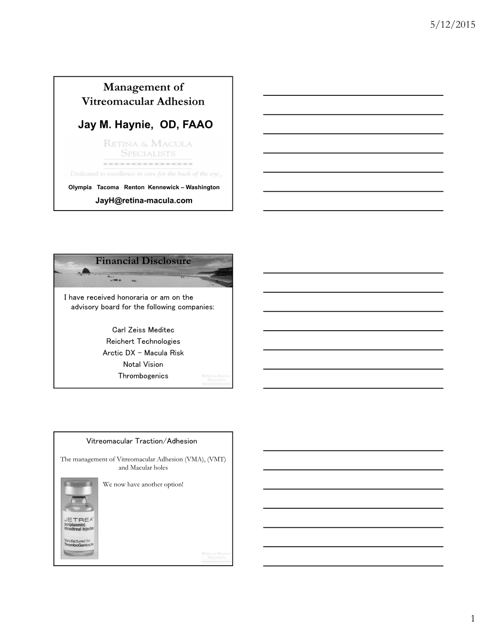 Management of Vitreomacular Adhesion