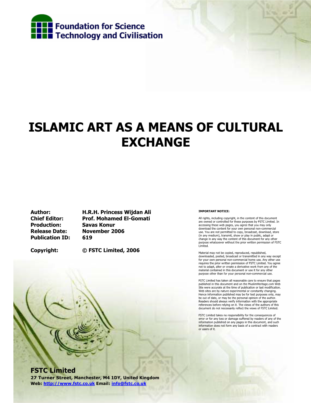 Islamic Art As a Means of Cultural Exchange