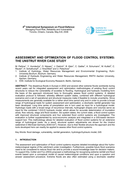 Assessment and Optimization of Flood Control Systems: the Unstrut River Case Study