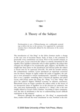 A Theory of the Subject