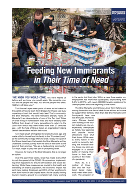 Feeding New Immigrants in Their Time of Need Michio Nagata/Bridgesforpeace.Com
