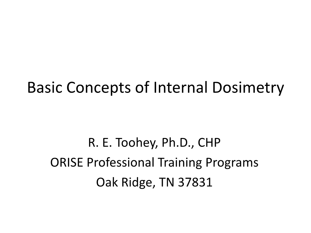 Internal Dosimetry