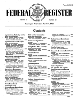 Federal Register: 27 Fed. Reg. 2391 (Mar. 14, 1962)