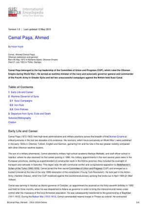 Cemal Paşa, Ahmed | International Encyclopedia of the First World