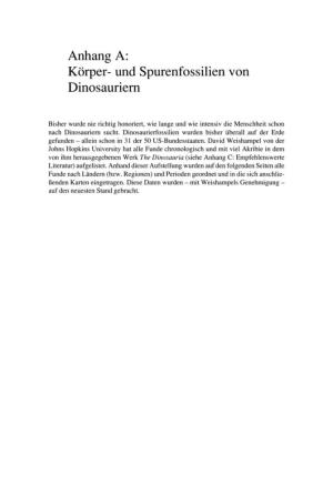 Anhang A: Körper- Und Spurenfossilien Von Dinosauriern