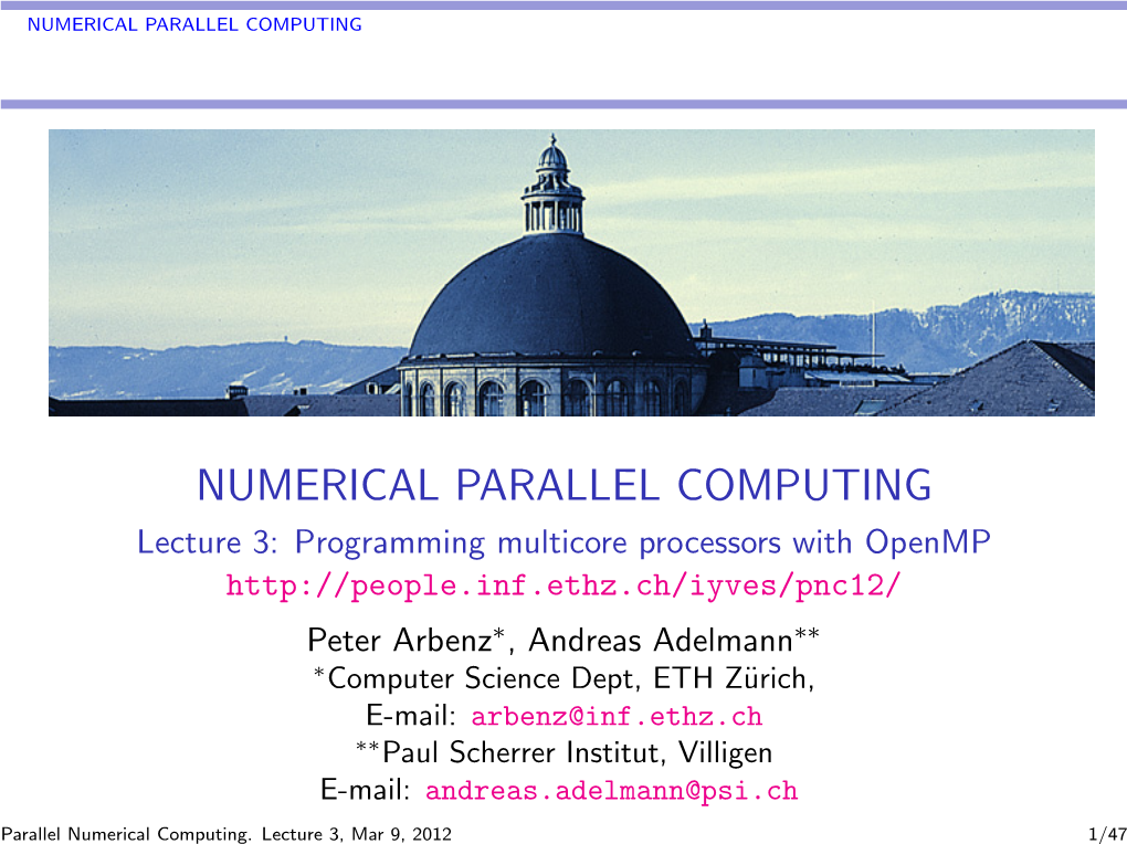 Numerical Parallel Computing