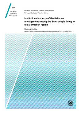 Institutional Aspects of the Fisheries Management Among the Sami People Living in the Murmansk Region