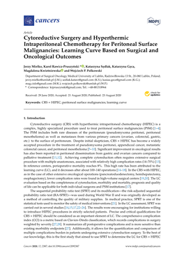 Cytoreductive Surgery and Hyperthermic Intraperitoneal Chemotherapy for Peritoneal Surface Malignancies: Learning Curve Based on Surgical and Oncological Outcomes