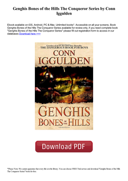 Genghis Bones of the Hills the Conqueror Series by Conn Iggulden