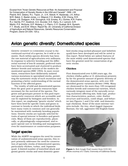 Avian Genetic Diversity: Domesticated Species