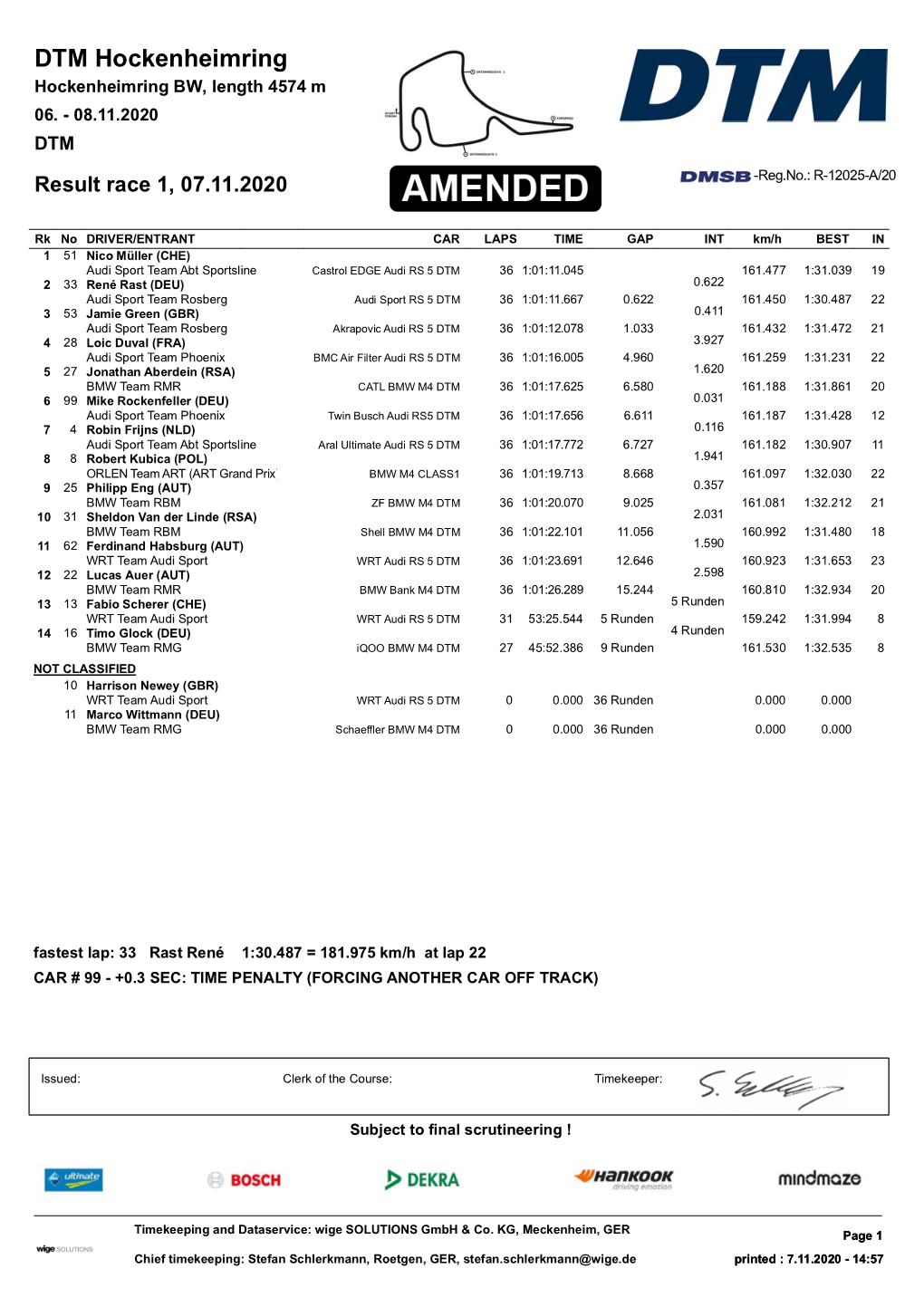 DTM Hockenheimring Hockenheimring BW, Length 4574 M 06