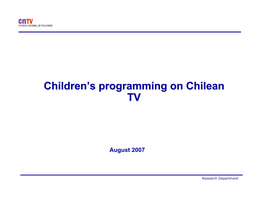 Programming (Children's TV) 2008