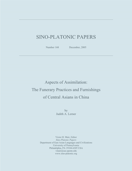 The Funerary Practices and Furnishings of Central Asians in China
