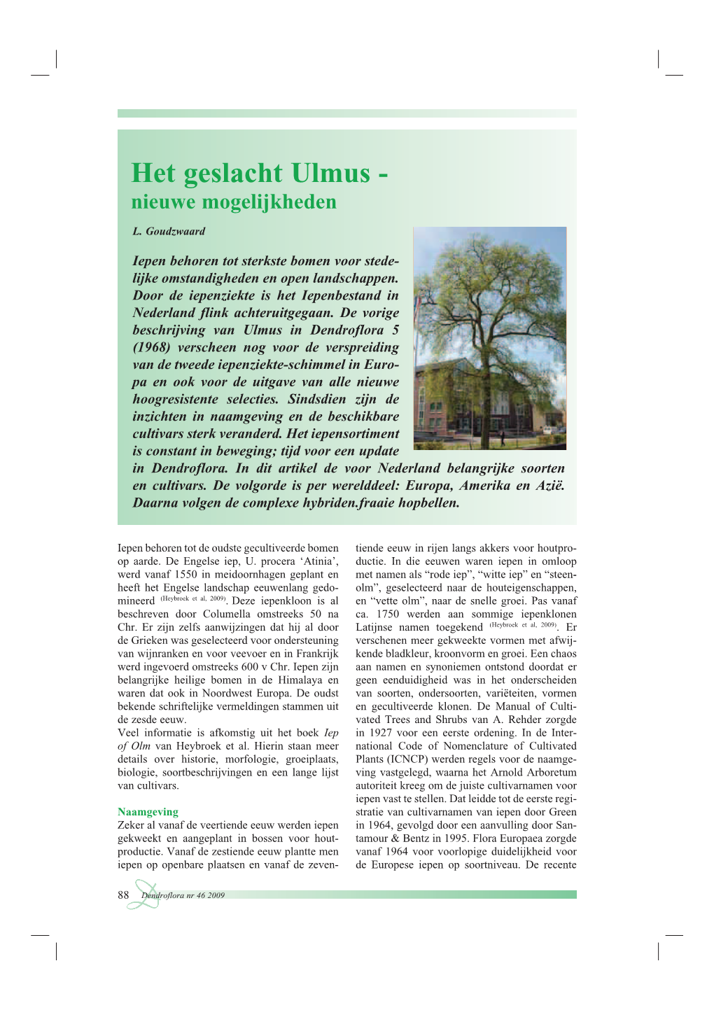 Het Geslacht Ulmus - Nieuwe Mogelijkheden