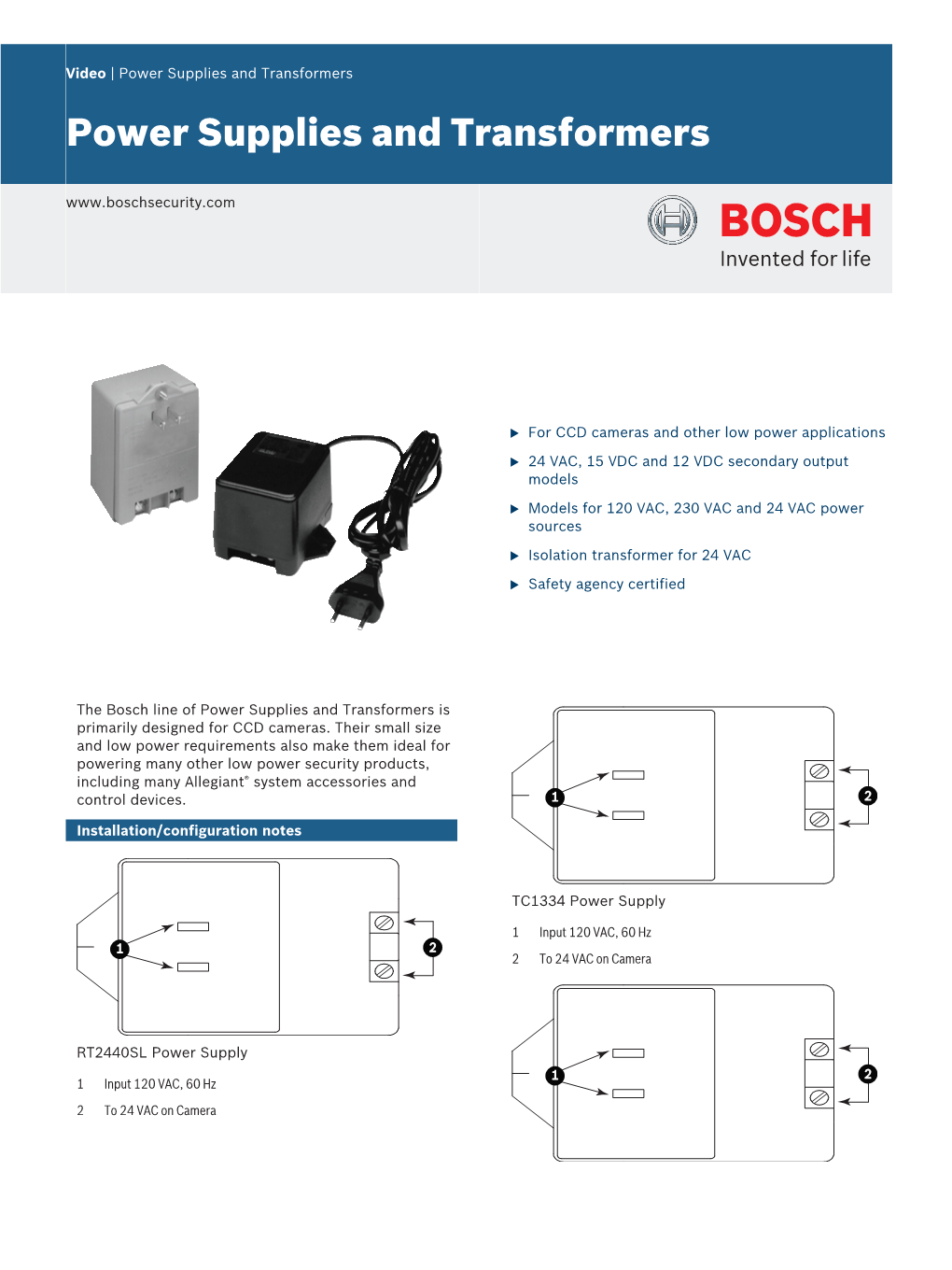 Power Supplies and Transformers Power Supplies and Transformers